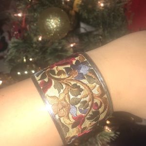 Hand made embroidered floral cuff